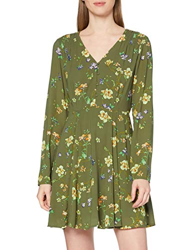 Only Onlclaire Vestido, Verde (Kalamataempowered Flower), Large (Talla del Fabricante: 40) para Mujer