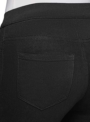 oodji Ultra Mujer Vaqueros-Mallas Básicos, Negro, 29W / 32L