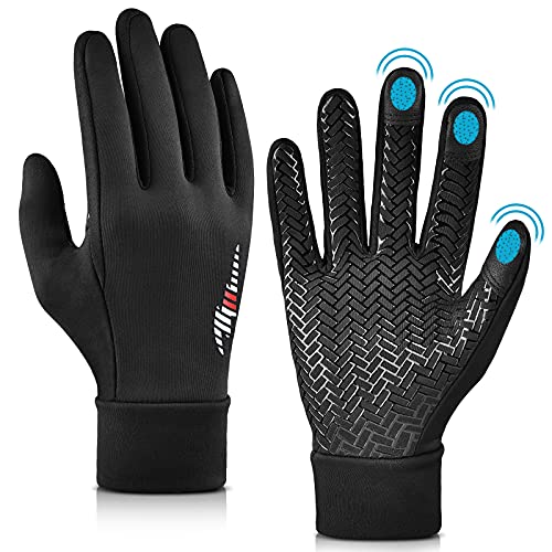 OOPOR Guantes Running Invierno Hombre Mujer - Guantes de Nieve Snowboard Pantalla Movil Táctil Impermeable Antideslizantes para frio ciclismo Esquí bici moto mtb para Regalos Originales Amigo Navidad