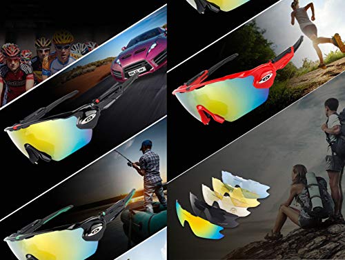 OPEL-R Gafas de Ciclismo de Deportes al Aire Libre, Gafas MTB Polarizadas a Prueba de Viento para Bicicletas PC Casual Beach Oakley Jawbreaker Sunglasses Contiene 5 Tipos de Lentes,3SUBSECTION