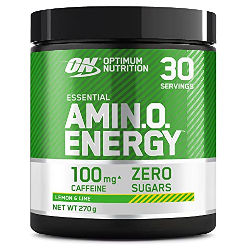 Optimum Nutrition Amino Energy Pre Workout en Polvo, Bebida Energética con Beta Alanina, Vitamina C, Cafeína, Aminoacidos Incluyendo BCAA, Lima Limón, 30 Porciones, 270g, Embalaje Puede Variar