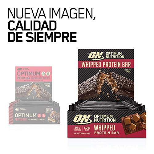 Optimum Nutrition Whipped Bar, Barritas Proteínas con Cobertura de Chocolate con Leche, Bajo en Azúcar, Caramelo de Chocolate, 10 Barras (10 x 60 g)