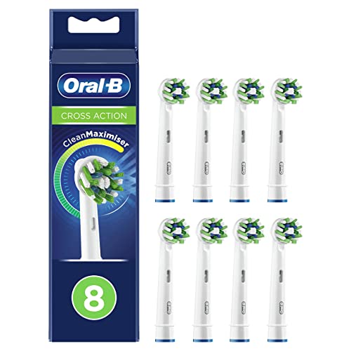 Oral-B CrossAction Cabezales De Recambio, Pack De 8, Envase Reciclable, Apto para Tamaño Del Buzón
