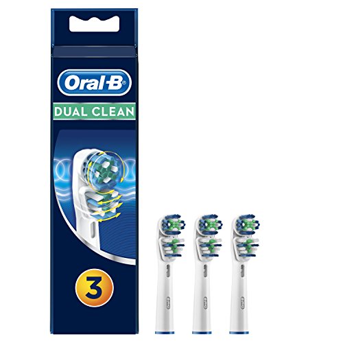 Oral-B Dual Clean Recambios Cepillo de Dientes Eléctrico, Pack de 3 Cabezales - Originales