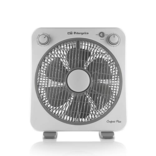 Orbegozo BF 0138 - Ventilador de suelo con 6 aspas, rejilla de protección giratoria bidireccional, 3 velocidades de ventilación, difusor rotativo, temporizador de 60 minutos, 40 W de potencia