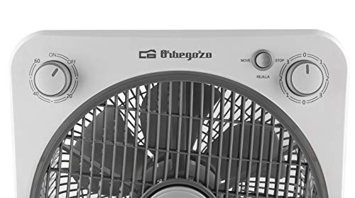 Orbegozo BF 0138 - Ventilador de suelo con 6 aspas, rejilla de protección giratoria bidireccional, 3 velocidades de ventilación, difusor rotativo, temporizador de 60 minutos, 40 W de potencia