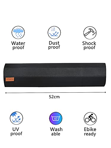 Orgrul Funda universal para bicicleta eléctrica estándar, apta para tubos de 30 cm a 40 cm, unisex, para adultos, protección de la batería en el tubo inferior térmico, color negro, talla única