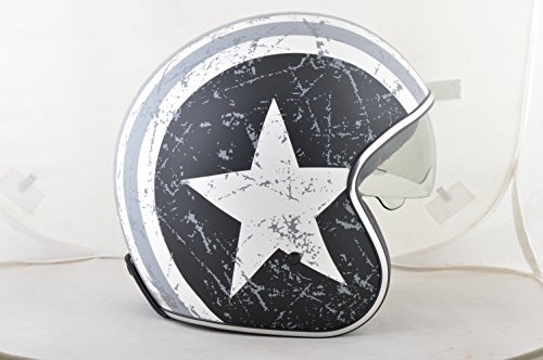 Origine Helmets Sprint Rebel Star Grey - Casco Abierta, Blanco/Gris, S (55-56 cm)