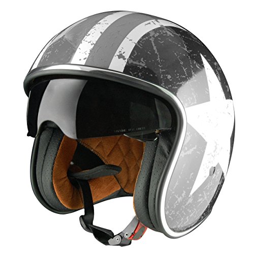 Origine Helmets Sprint Rebel Star Grey - Casco Abierta, Blanco/Gris, S (55-56 cm)