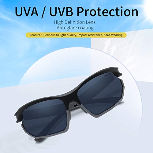 OSLOB Gafas De Sol Deportivas Para Hombres Y Mujeres, Lentes De Policarbonato Que Se Aplican Al Ciclismo, Conducción, Pesca, Correr Con Protección UV, Gafas De Sol ST011 |Negro/Violeta|70-17-135