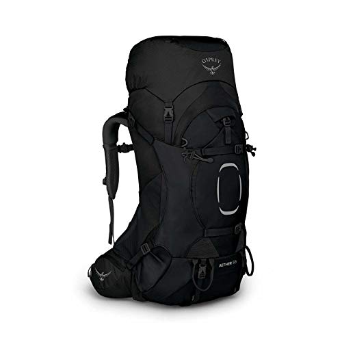 Osprey Aether 55 Mochila de Hombre para excursiones, Negro (Black), Talla L/XL