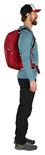 Osprey Talon 22 Mochila de senderismo para Hombre, Rojo (Cosmic Red), Talla S/M