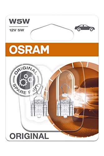 Osram 2825-02B Lámpara W2,1x9,5d 12V 5W W5W, blanco, Double Blister