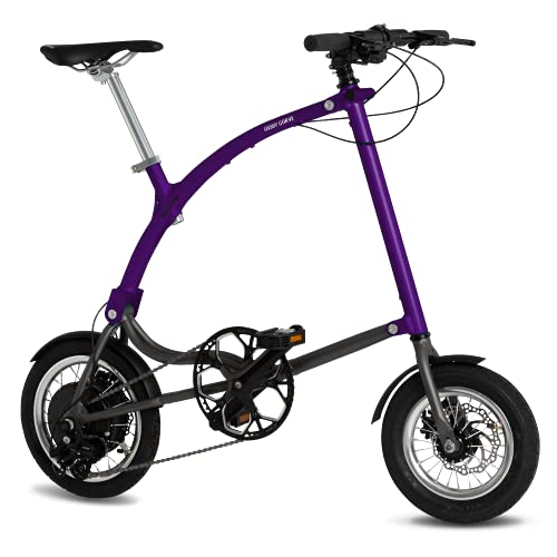 Ossby Bicicleta eléctrica Plegable Curve Electric Morada - ebike Urbana Plegable para Ciudad - 70km de autonomía - 3 Velocidades - Rueda de 14" - Cuadro de Aluminio - Fabricada en España