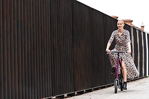 Ossby Bicicleta eléctrica Plegable Curve Electric Morada - ebike Urbana Plegable para Ciudad - 70km de autonomía - 3 Velocidades - Rueda de 14" - Cuadro de Aluminio - Fabricada en España