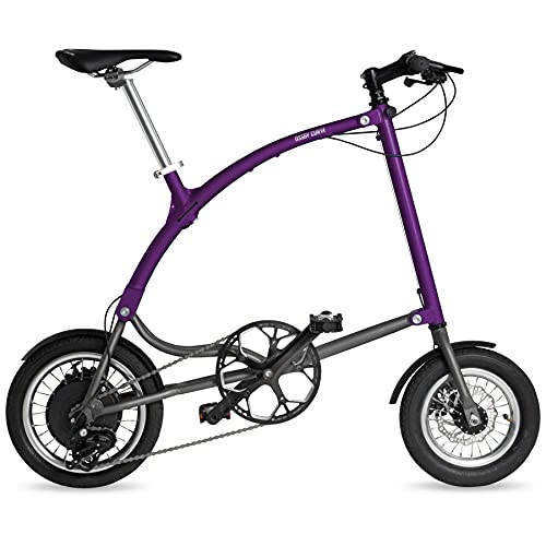 Ossby Bicicleta eléctrica Plegable Curve Electric Morada - ebike Urbana Plegable para Ciudad - 70km de autonomía - 3 Velocidades - Rueda de 14" - Cuadro de Aluminio - Fabricada en España