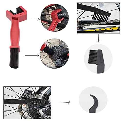 Osuter 8PCS Kit de Cepillo de Limpieza de Bicicletas Limpiador de Cadena de Bicicleta Profesional Limpieza de Bicicletas Herramientas Bici Llave para Todos los Tipos de Bici
