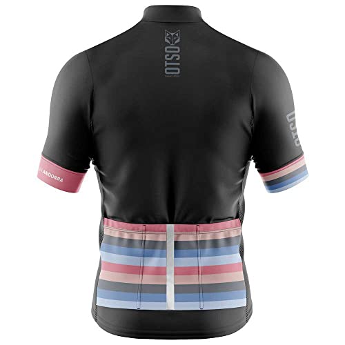 OTSO Stripes Maillot de Ciclismo, Mujer, Negro, XS