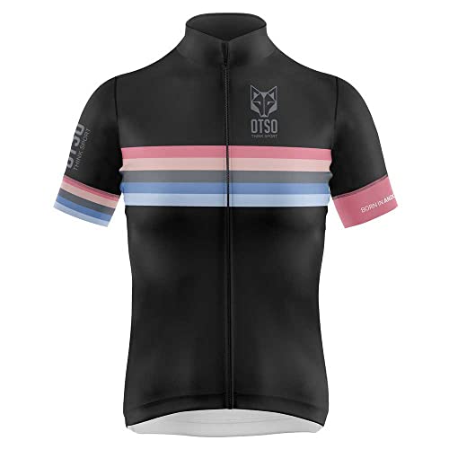 OTSO Stripes Maillot de Ciclismo, Mujer, Negro, XS