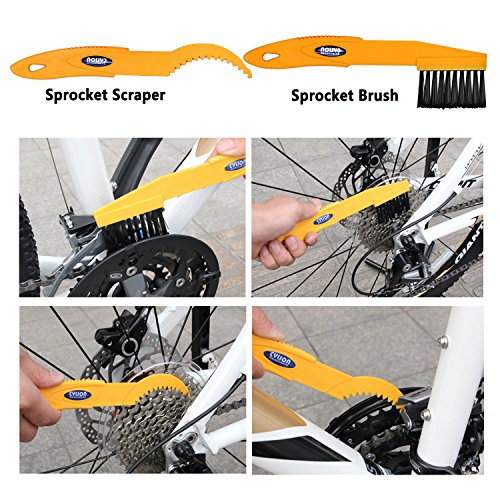 Oumers Cepillo de Limpieza de Bicicletas, 8pcs Moto Bicicleta Herramientas de Limpieza de Cadena de la Cadena/manivela/neumático