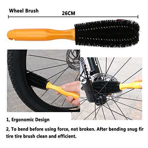 Oumers Cepillo de Limpieza de Bicicletas, 8pcs Moto Bicicleta Herramientas de Limpieza de Cadena de la Cadena/manivela/neumático