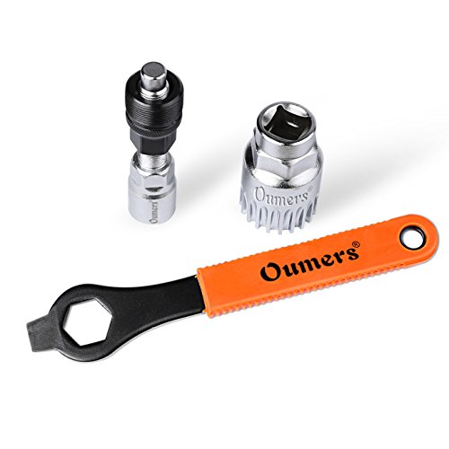 Oumers Extractor de manivela de Bicicleta,Desmontador de Brazo y Soporte Inferior con Llave Inglesa/Llave de 16 mm. Kit de Herramientas de reparación de Bicicletas Profesional