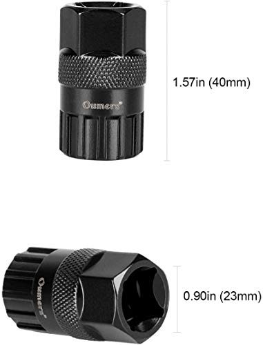 Oumers Herramienta de eliminación de Cassette de Bicicleta con látigo de Cadena Llave de la Bici Herramientas de extracción de piñones Anillo de Bloqueo de Cassette de Bicicleta