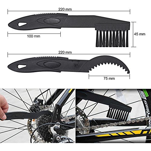 Oumers Kit de Cepillo de Limpieza de Bicicletas, 10pcs Moto Bicicleta Herramientas de Limpieza