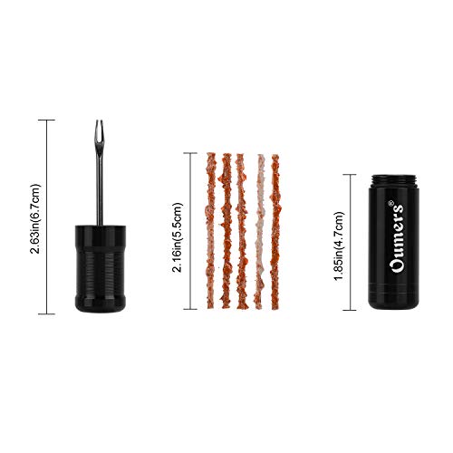 Oumers Kit de Herramientas de reparación de neumáticos de Bicicleta tubeless,Perforaciones de neumáticos para Bicicletas con 5PCS Bacon Strips Plus Insertion Tool Fork Reamer