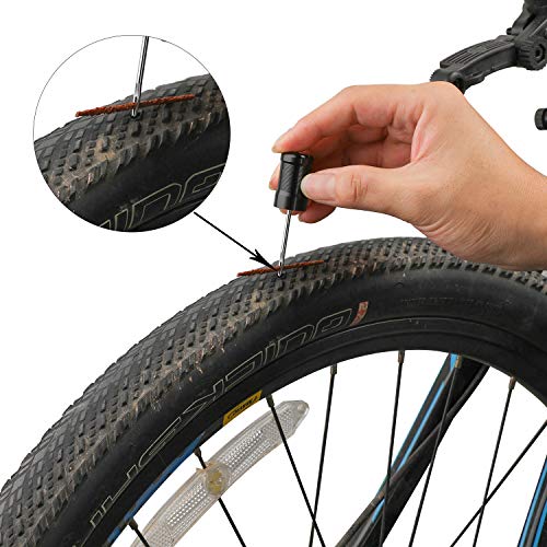 Oumers Kit de Herramientas de reparación de neumáticos de Bicicleta tubeless,Perforaciones de neumáticos para Bicicletas con 5PCS Bacon Strips Plus Insertion Tool Fork Reamer