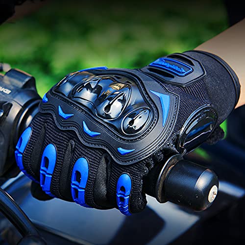 OUTLETISSIMO ® Guantes de moto unisex con pantalla táctil en las fechas con protecciones nueces, motosismo MOTOCROSS ATV BMX MTB bicicleta Enduro azul talla XXL