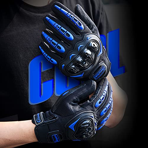 OUTLETISSIMO ® Guantes de moto unisex con pantalla táctil en las fechas con protecciones nueces, motosismo MOTOCROSS ATV BMX MTB bicicleta Enduro azul talla XXL