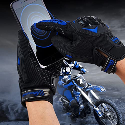 OUTLETISSIMO ® Guantes de moto unisex con pantalla táctil en las fechas con protecciones nueces, motosismo MOTOCROSS ATV BMX MTB bicicleta Enduro azul talla XXL