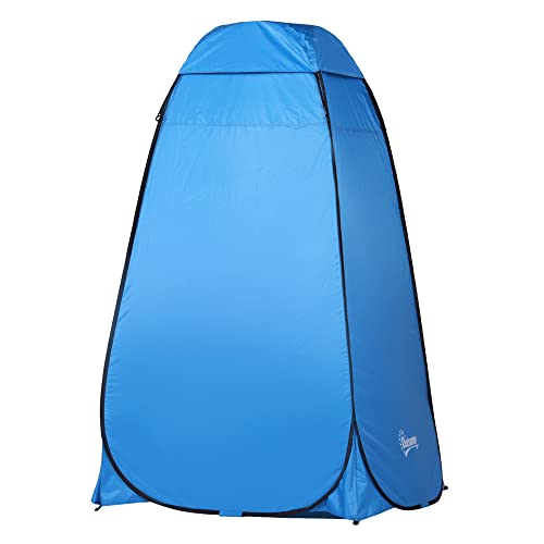 Outsunny Carpa Vestidor Plegable Tienda para Ducha Portátil con Funda para Playa y Montaña 120x120x190 cm Azul