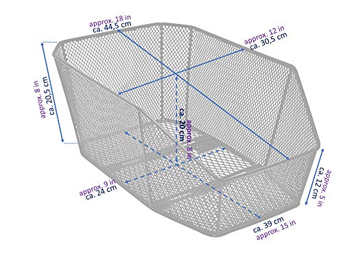 P4B | Cesta trasera para bicicleta | Cesta de mochila escolar Jumbo Pro para bicicleta cesta para portaequipajes cesta trasera | montaje fijo XXL (47 x 30,5 x 20 cm)