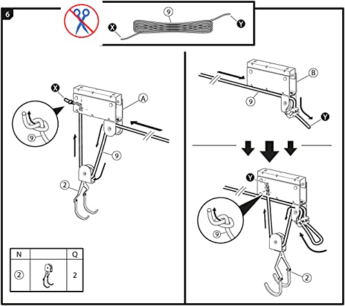 P4B | Elevador de bicicleta (Bike Lift) - con 57 kg de carga para montaje en techo | Incluye 2x correas de sujeción con tres lazos en el extremo y 2x correas tensadoras de longitud ajustable