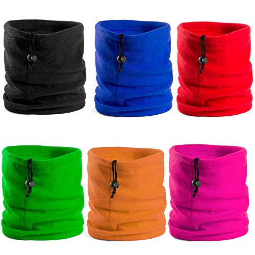 Pack Natuiahan de 5 Bragas para el Cuello y la Cabeza. Bandanas Unisex, Multifuncionales y Extra Suaves. Con Cierre de Cordón para Ajuste. Colores: Azul Claro, Negro, Rojo, Fucsia, Naranja y Verde.