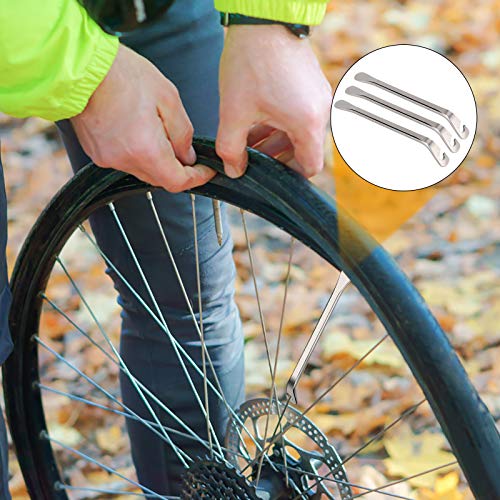 Palancas Neumatico Bicicleta Acero Herramienta de Metal Palanca para Reparación y Desmontar Neumáticos de Bicicletas 8 Piezas