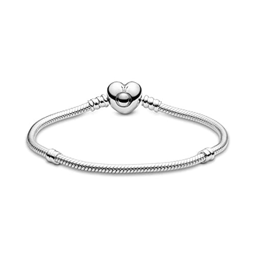 Pandora 590719-19 - Pulsera de plata de ley 925 con cierre Pandora en forma de corazón, para mujer, 19 cm