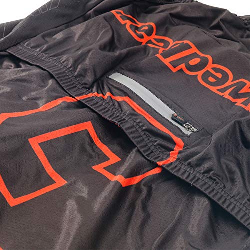 Panegy Hombres Maillot de Ciclismo Mangas Largas Sudadera Deportiva Delgada Transpirable Chándales Estampados Cremallera para Bicicleta Color Naranja Estrelal Talla XL