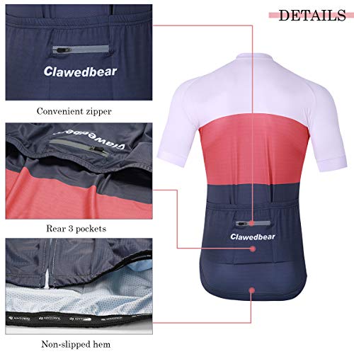 Panegy Maillot Ciclismo Hombre Verano Camisetas Ciclismos Mangas Cortas con Bolsillos Transpirable Ropa Ciclista Reflectante Rojo XL