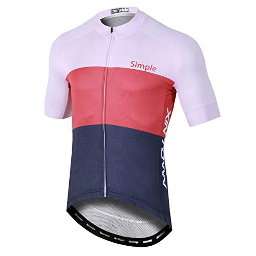 Panegy Maillot Ciclismo Hombre Verano Camisetas Ciclismos Mangas Cortas con Bolsillos Transpirable Ropa Ciclista Reflectante Rojo XL