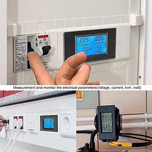 Panel Lcd Digital 100A Ca 80 ~ 260V Medidor de Potencia Digital Voltaje Kwh Vatio VoltíMetro AmperíMetro MultíMetro Probador Medidor