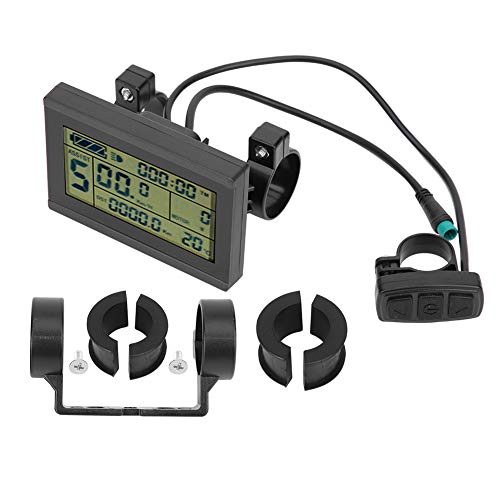 Pantalla LCD 24V-36V-48V Medidor Digital E-Bike, conversión de Bicicleta KT ‑ LCD3U Pantalla LCD en Blanco y Negro Horizontal Medidor LCD Conector a Prueba de Agua