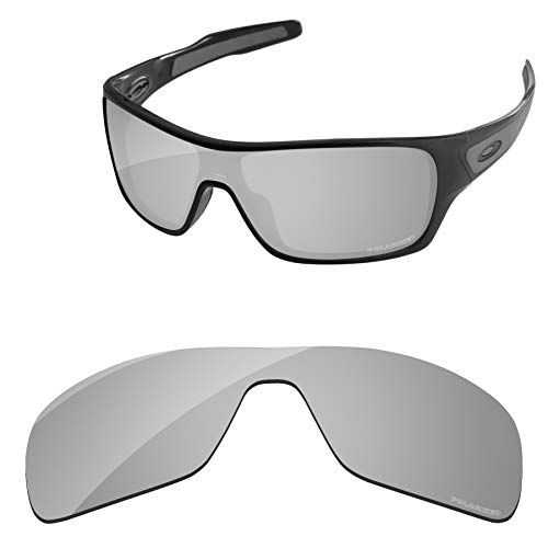 PapaViva Lentes de repuesto para Oakley Turbine Rotor OO9307, Plata cromada polarizada.,