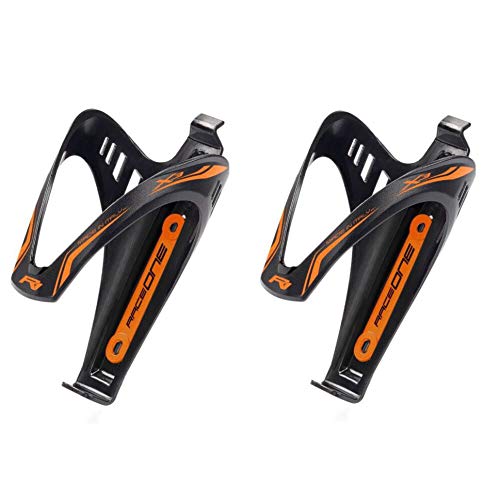 Par de portabidón X3 Orange Fluo Matt para bicicleta, ideal para bicicleta Race/MTB/Gravel/Trekking Bike. Acabado mate. Color negro/naranja flúor. 100% fabricado en Italia (RO_2X3_OFL)