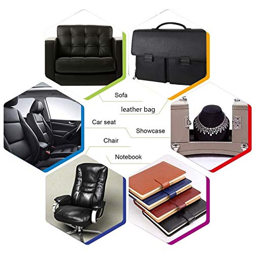 Parche de cuero Gudong, un rollo de parche de cuero autoadhesivo, cuero sintético de bricolaje para el asiento del automóvil, sofá, reparación y renovación de cuero, 42 x 137 cm (negro)