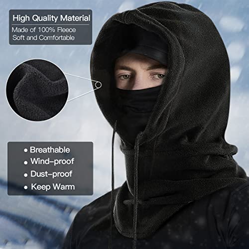 Pasamontañas, Balaclava Máscara Moto Invierno Esquí Máscaras Faciales a Prueba Viento Calentador de Cuello Multifuncional Máscara para Esquiar Corriendo Ciclismo Deportes Aire Libre Unisex Negro