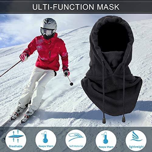 Pasamontañas, Balaclava Máscara Moto Invierno Esquí Máscaras Faciales a Prueba Viento Calentador de Cuello Multifuncional Máscara para Esquiar Corriendo Ciclismo Deportes Aire Libre Unisex Negro