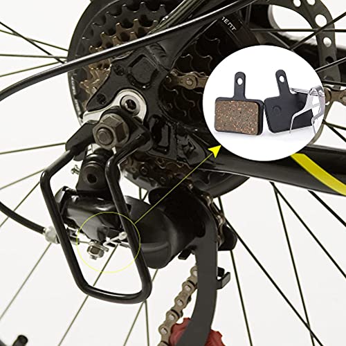 Pastillas de Freno de Bicicleta,4 Pares Pastillas de Freno de Disco de Bicicleta MTB Semi-metálico para TRP Tektro Shimano Deore Br-M575 M525 M505 M495 M486 C601 C501s